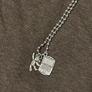 Bear and laptop necklace